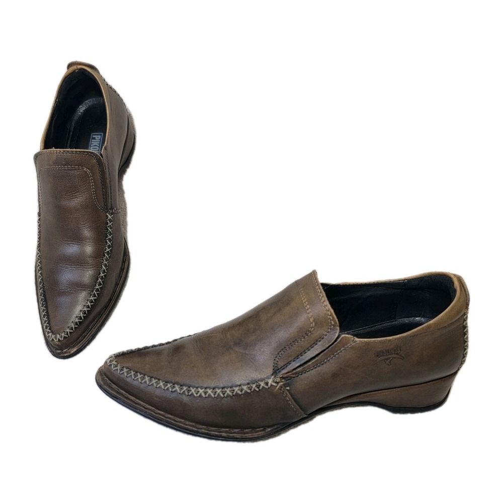 Pikolinos Pointy Toe Brown Slip On Loafers Made In‎ Spain Size EU 38 US 7